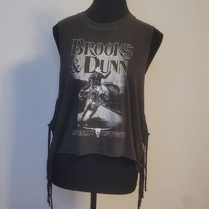 Brooks & Dunn Black Crop Top